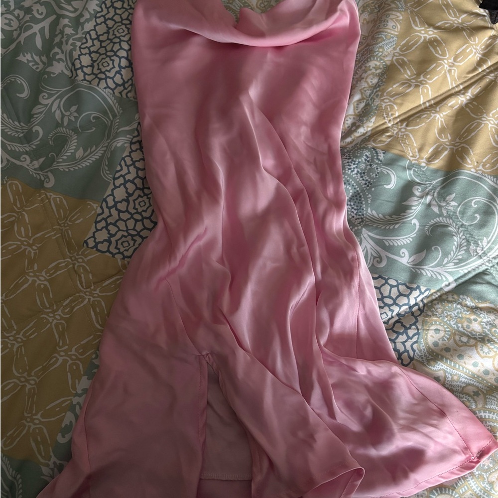 Lucy in the Sky Light Pink Satin Slip Dress